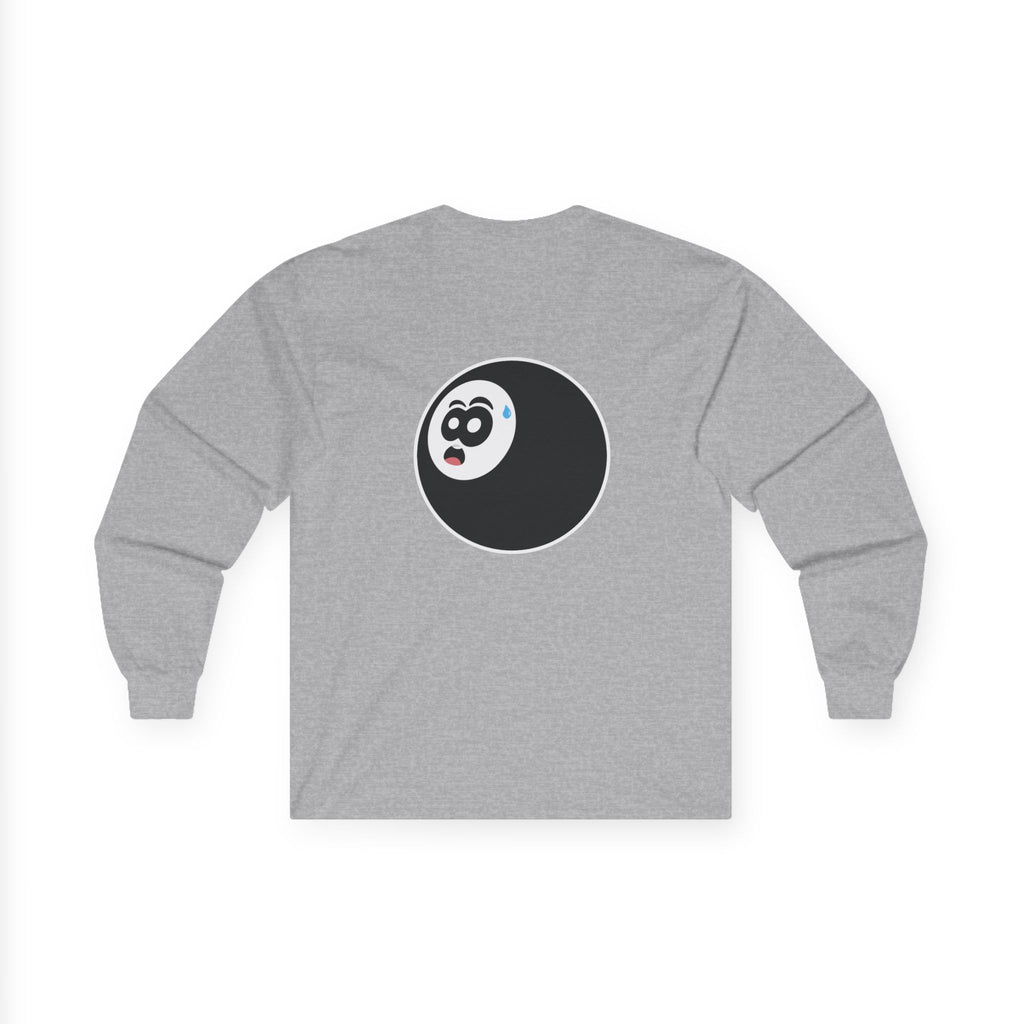 8-Ball Panic Long Sleeve Tee — Retro Billiard Graphic