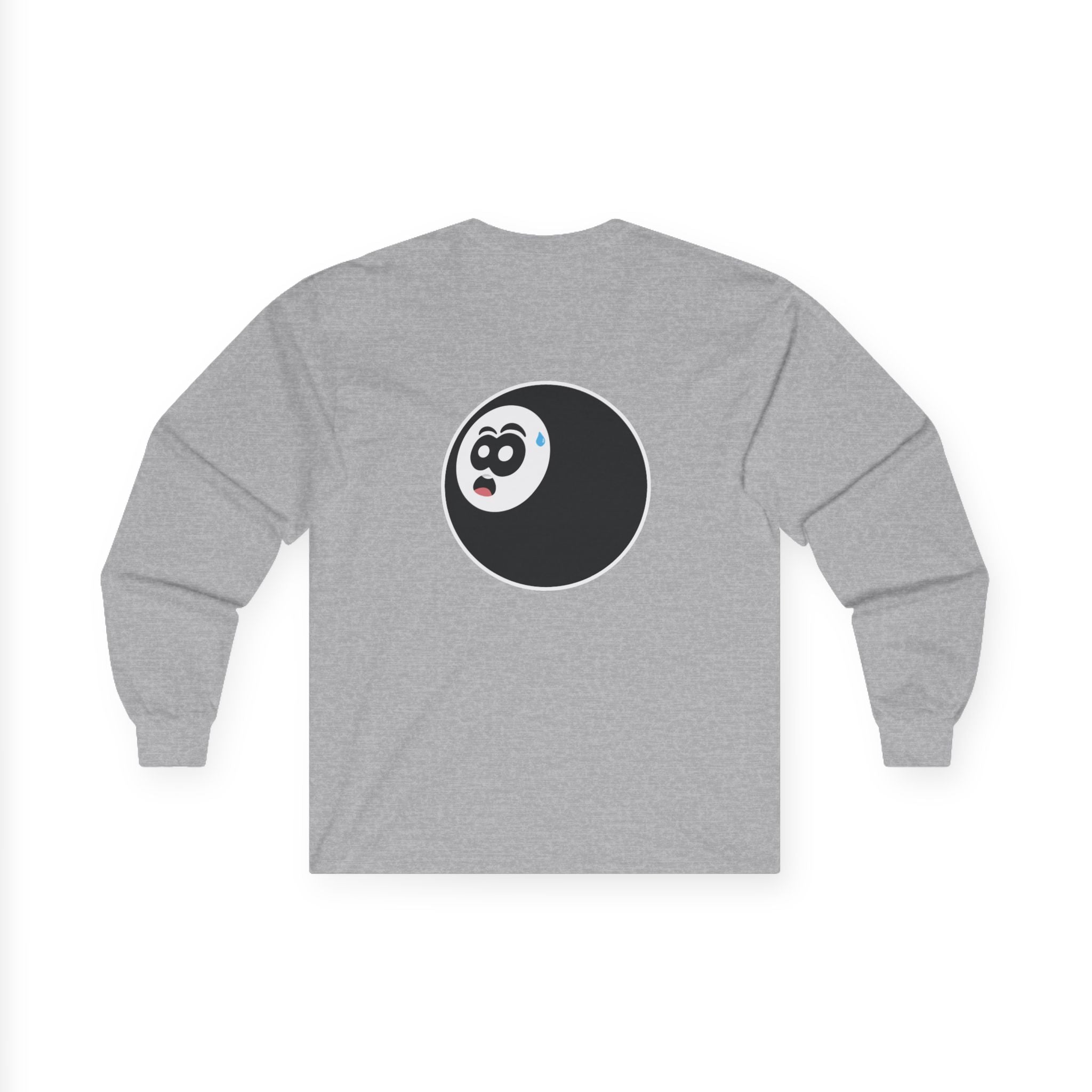 8-Ball Panic Long Sleeve Tee — Retro Billiard Graphic