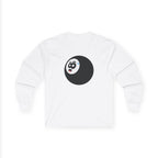 8-Ball Panic Long Sleeve Tee — Retro Billiard Graphic
