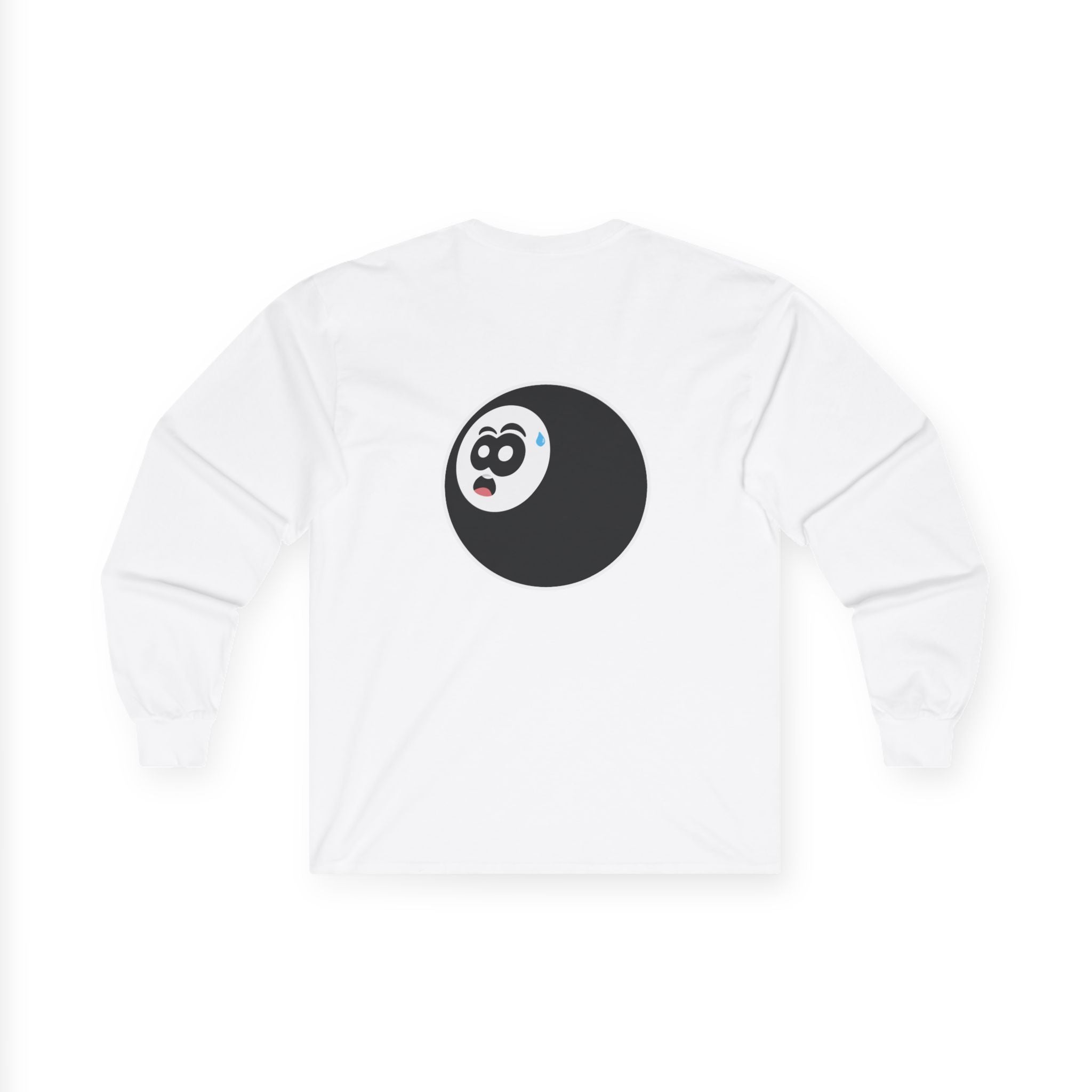 8-Ball Panic Long Sleeve Tee — Retro Billiard Graphic