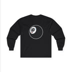 8-Ball Panic Long Sleeve Tee — Retro Billiard Graphic